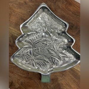 Cast Aluminum Christmas Tree Shaped Serving Tray
